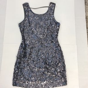 EUC Express Plunge Back Sequin Dress M